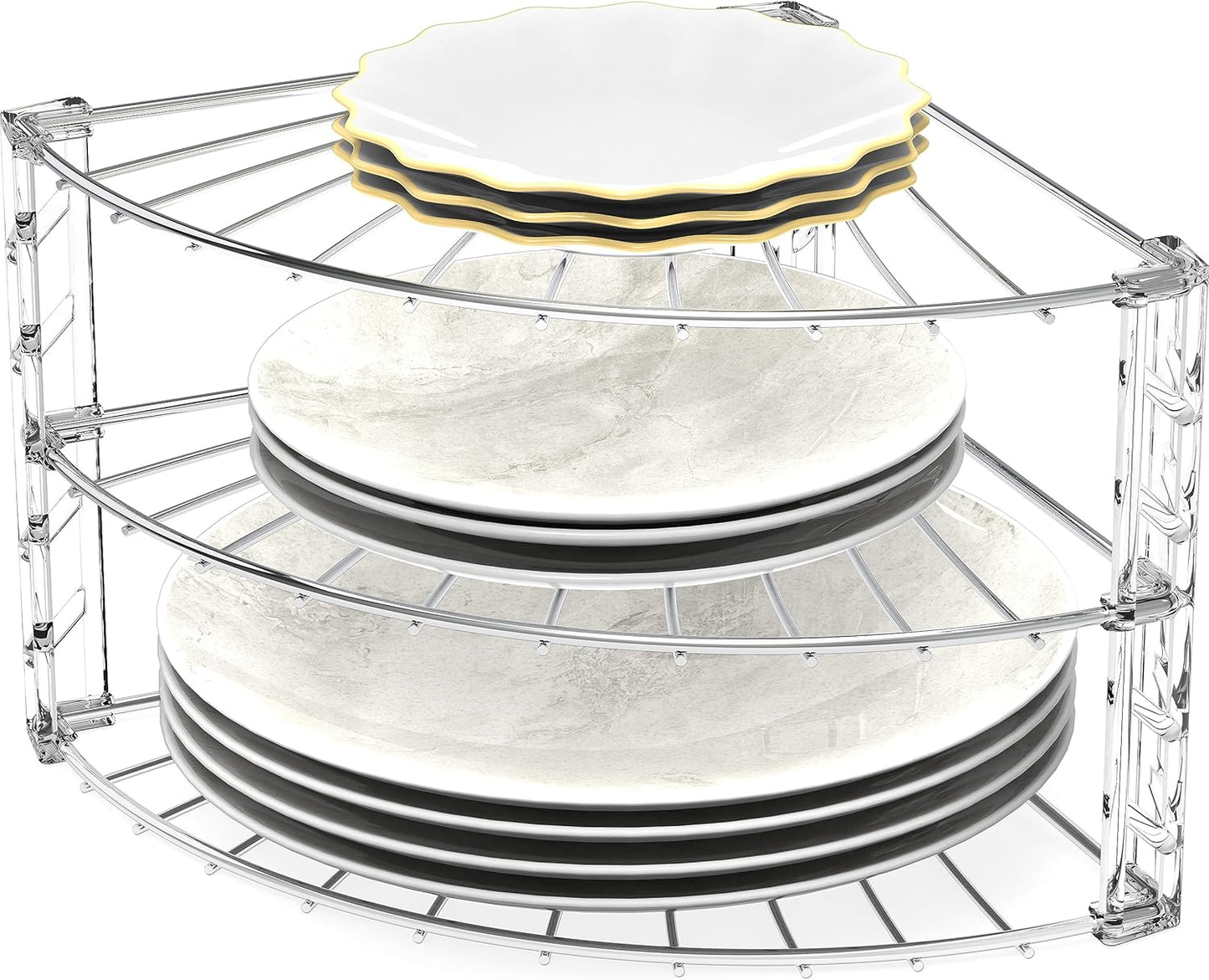 Simple Houseware 3-Tier Counter Corner Shelf Organizer, Chrome