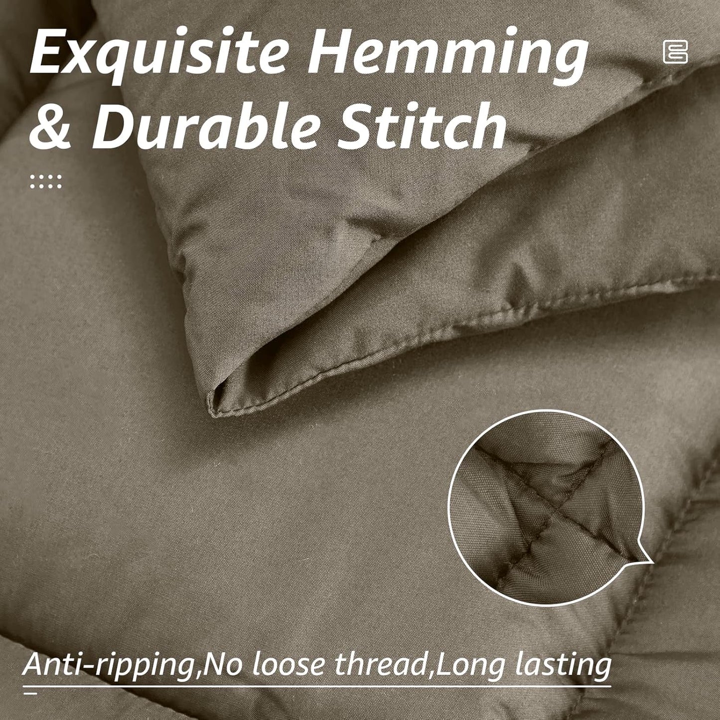 HYLEORY All Season King Size Bed Comforter - Cooling Down Alternative Quilted Duvet Insert with Corner Tabs - Winter Warm - Machine Washable - Taupe