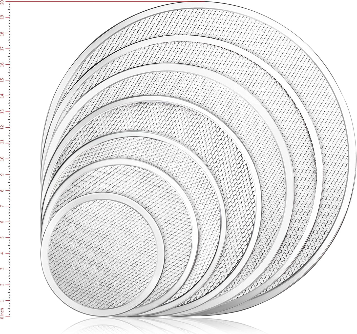 New Star Foodservice 50974 Restaurant-Grade Aluminum Pizza Baking Screen, Seamless, 16-Inch, Pack of 6