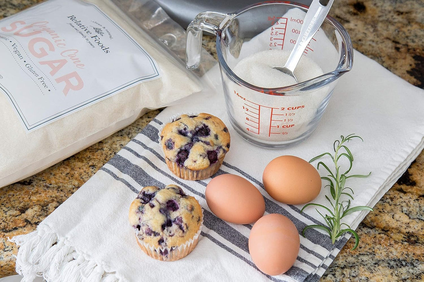 Organic Cane Sugar Crystals (5lb sugar packet) - Preservative & bone-char free, vegan food sugar substitute, gluten free, Non-GMO, fine natural sugar sweetener for cooking, beverages, & more