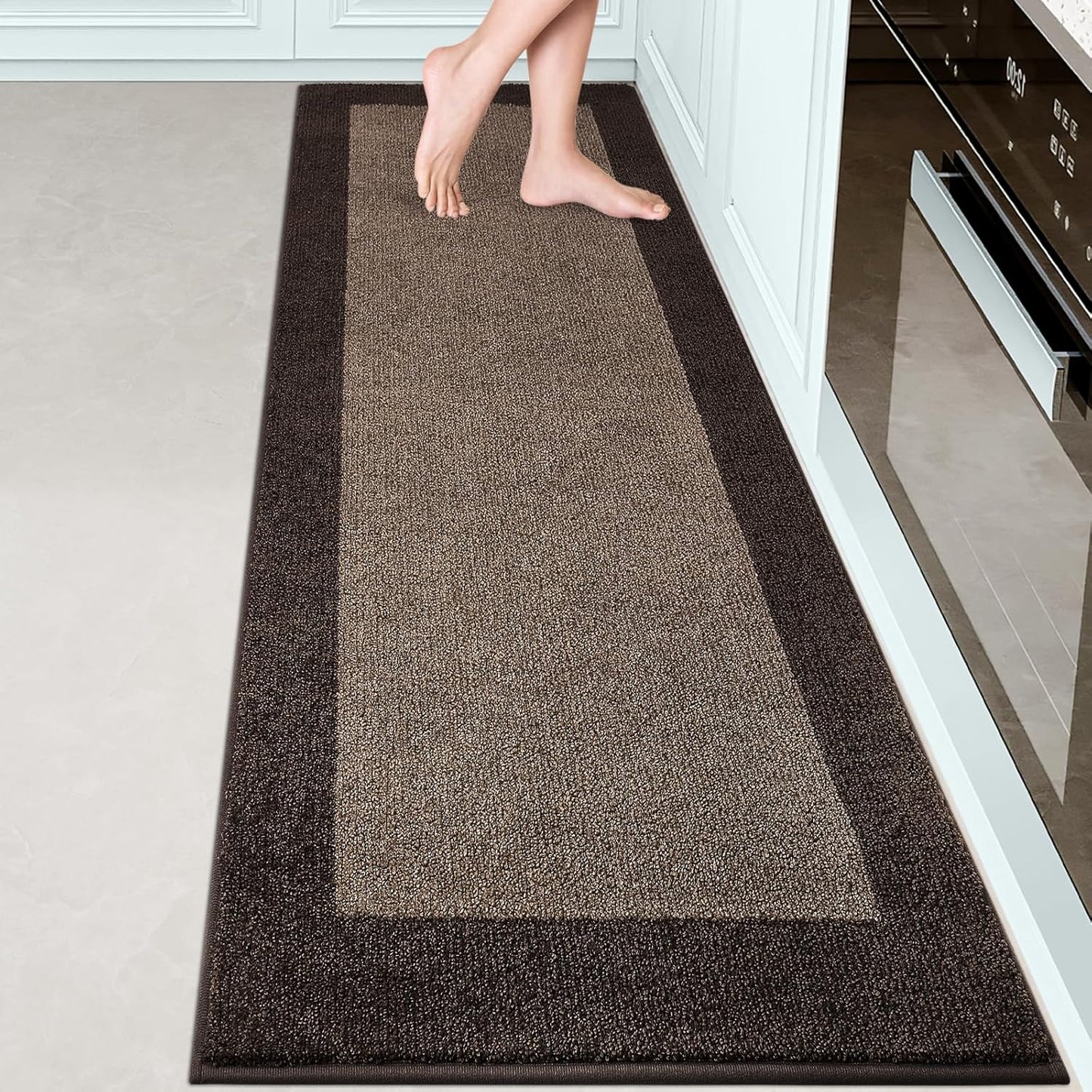 Machine Washable Kitchen Rug 24" x 84", Non Slip Kitchen Mat for Floor, Absorbent Entrance Runner Rug for Bedroom, Hallway, Bathroom, Door (Roll Packing)