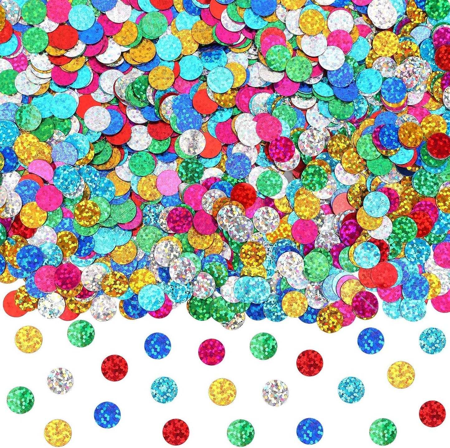 MARFOREVER Multicolor Sparkle Foil Confetti, Glitter Round Confetti Birthday Scatter Table Metallic Sequin Sprinkles Circle Dots for Baby Shower Wedding Christmas Valentine Party Decorations