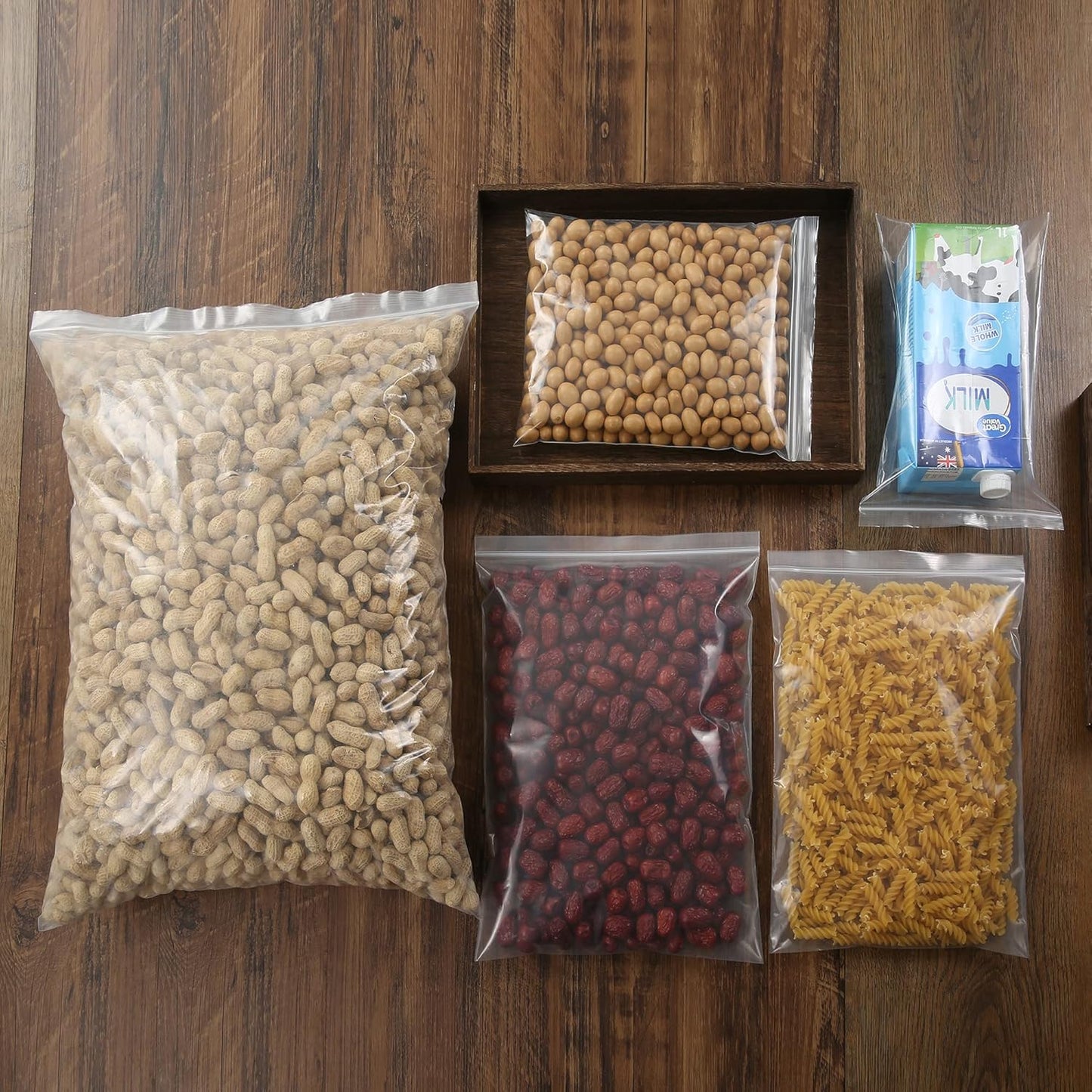 13" x 15" Large Thick 2.4 Mil Clear Zip Seal Lock Poly Bags Reclosable Plastic Bags Clothing T-Shirts Shoes Toys Snack Zipper Bag (30 Pack)