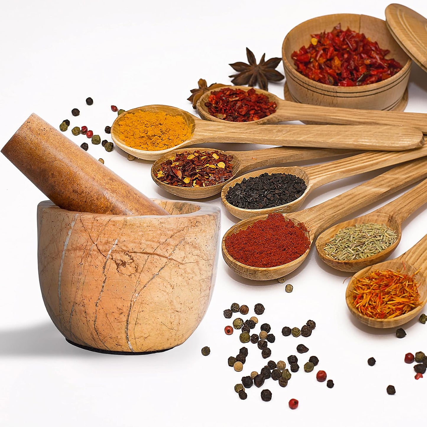 Mortar and Pestle, Made of Heavy Duty Polished Hard Stone, Natural Stone Grinder for Spices, Pastes, Herbs, Seasoning etc. (Bidasar)