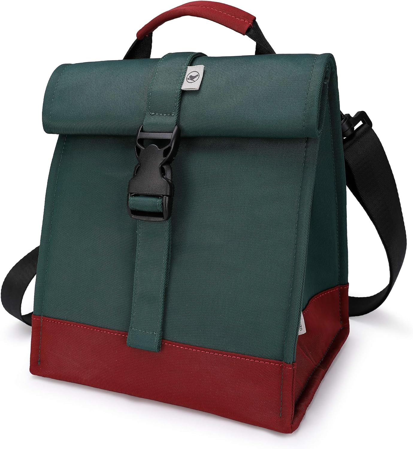 SUNNY BIRD Insulated Lunch Bag Rolltop Lunch Box Tote Lunchbox Bag for Women, Men, Adults and Teens (Green)