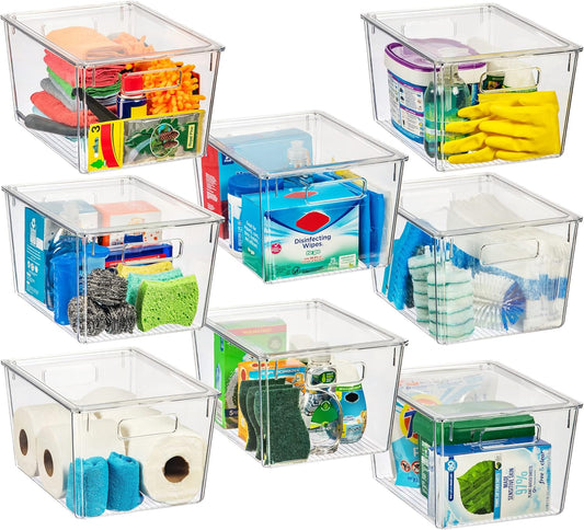 ClearSpace Plastic Storage Bins with Lids X-Large – Perfect Kitchen Organization, Desk Organizer or Pantry Storage – Desktop Organizer, Pantry Organization and Storage Bins, Cabinet Organizers