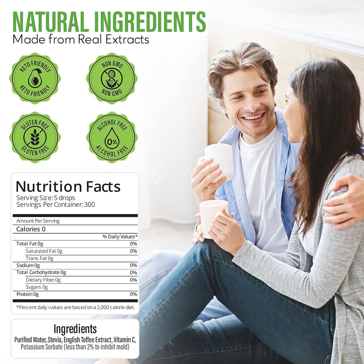 Stevia Select Stevia Drops-English Toffee Stevia Flavor 2 oz Stevia Liquid