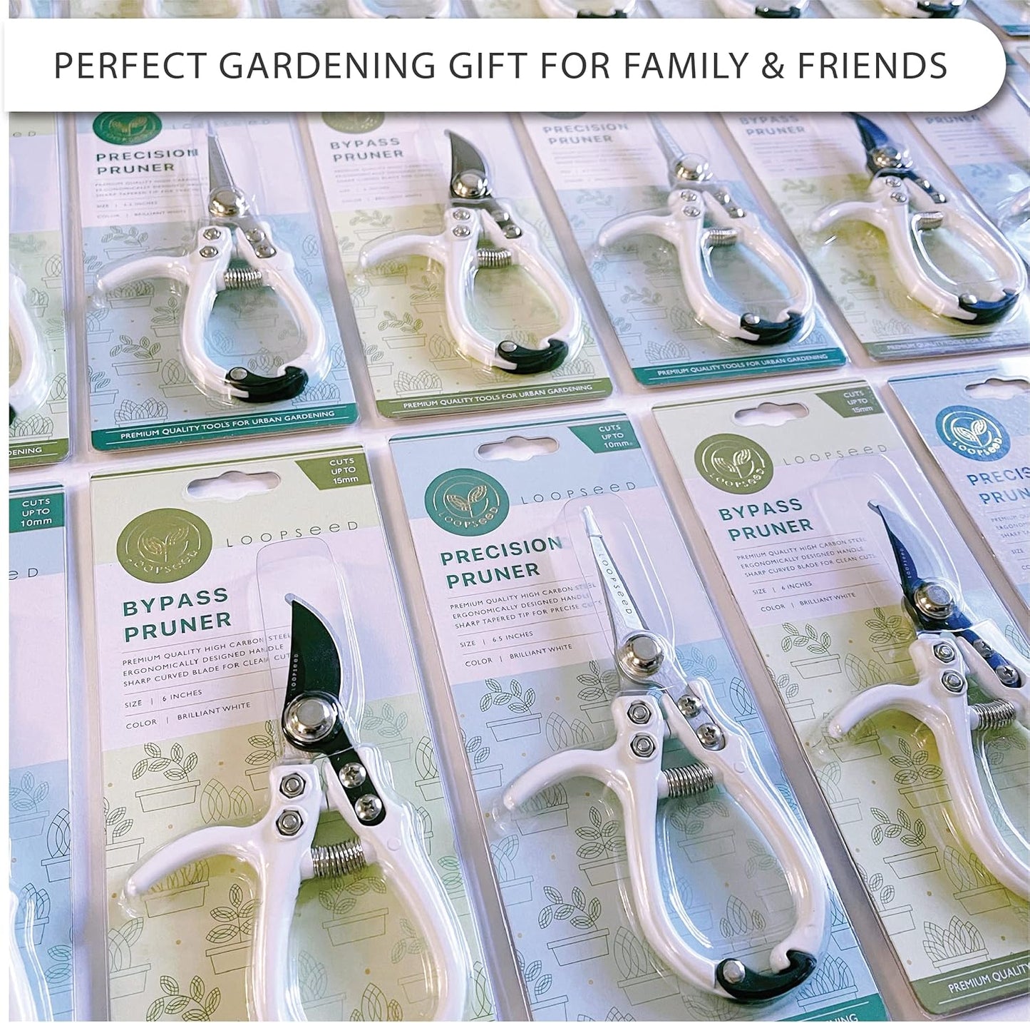 Plant Pruning Shears with Vegan Leather Sheath Garden Trimming Scissors with Belt Holster Bonsai Trimmers Herb Snips Flower Clippers Garden Tools 2 Piece Bundle (White & Black)