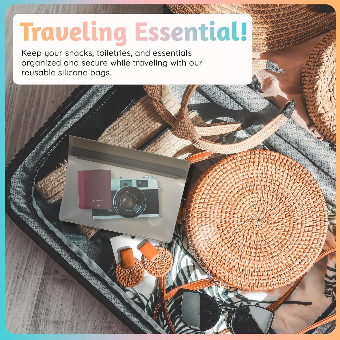 Reusable Silicone Food Storage Bags – 10-Pack Stand-Up, BPA-Free, Freezer, Dishwasher Safe, & Eco-Friendly – 5 L, 5 M Bags – Airtight Leakproof Sandwich, Snack, Travel & Make-Up baggies (Grey)