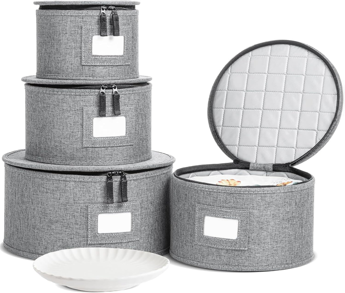 storageLAB China Storage Containers, Containers for Organizing, Hard Shell Case, Felt Plate Dividers, Moving Supplies, Storage Box, Wine, Dishes, Glasses Storage, Charger Plates Storage Containers