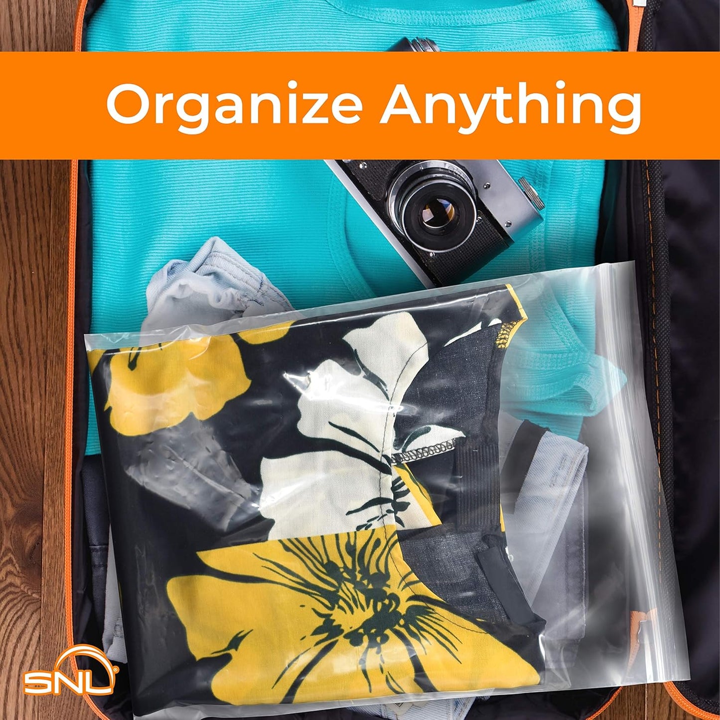 SNL | 10" X 13" - 2 MIL - 1,000 Bags | Large - Gallon | Strong | Zipper Lock Reclosable, Clear, Disposable, Plastic Bags, For Food and Storage