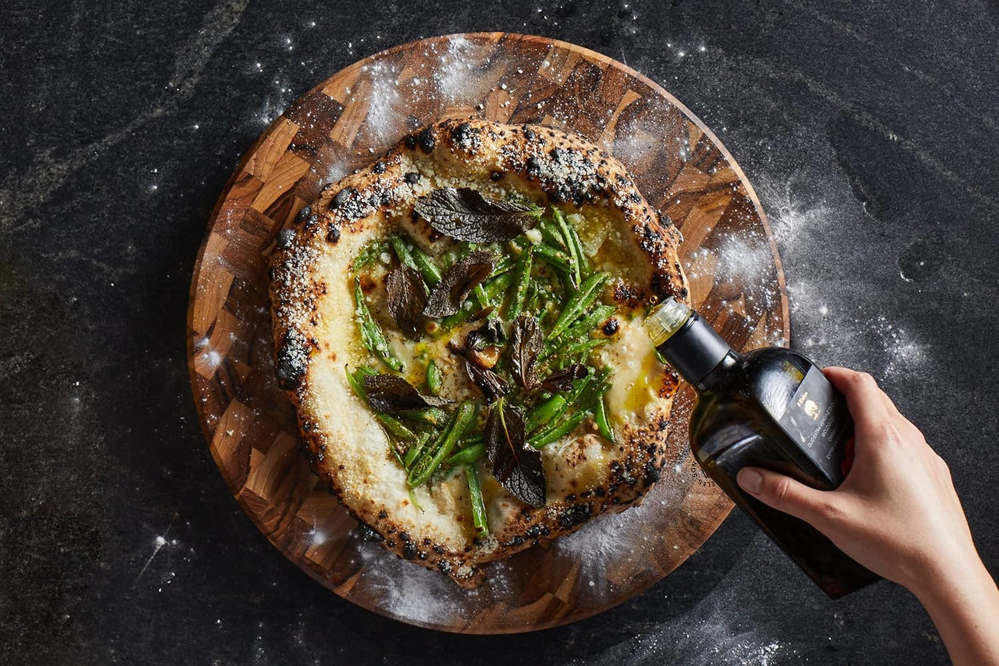 Sonder LA, End Grain Teak Wood Cutting Board 15" Round 1.5" Thick with Juice Groove and Built-in Handles, Charcuterie Serving Board (Gift Box Included)