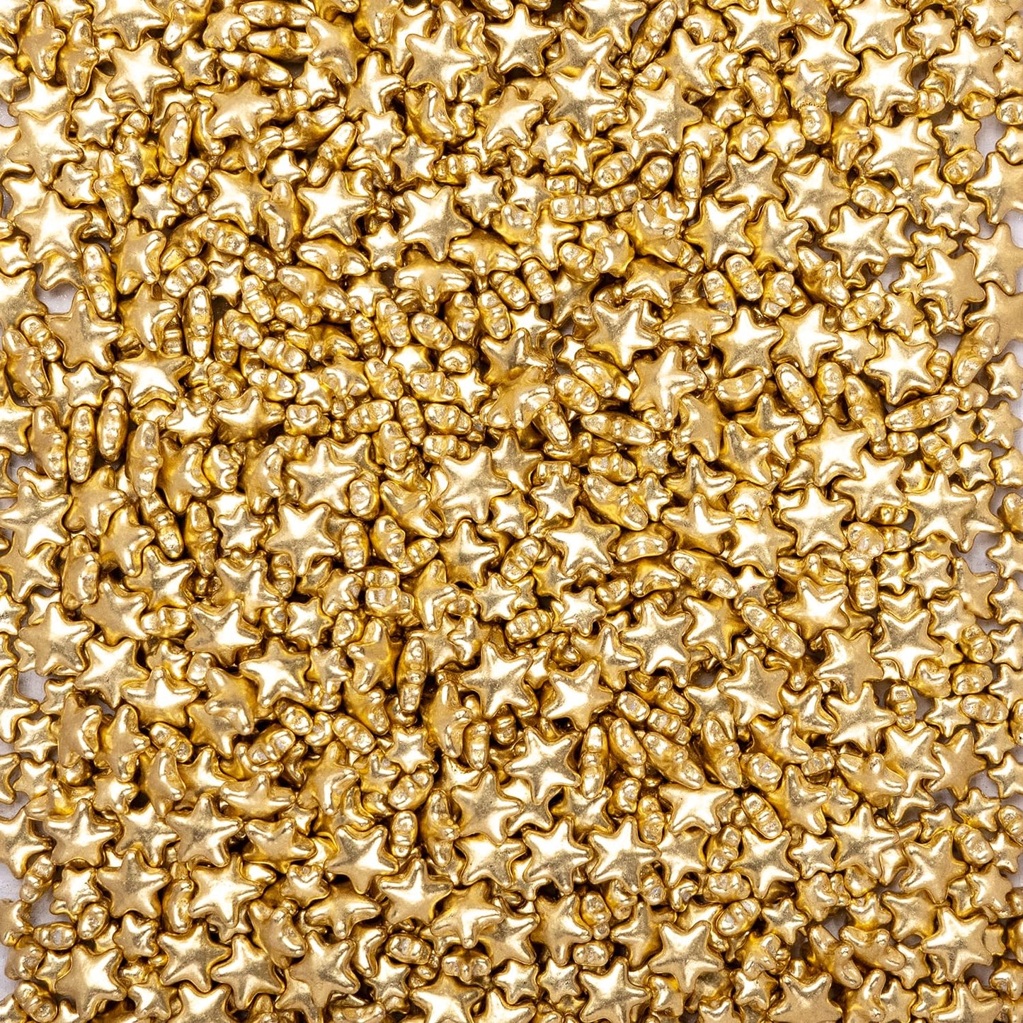 Dazzjoy Edible Gold Sprinkles, Star Sugar Candy Sprinkles for Cupcake Decorating, Food Grade, 4.23oz, Mix Size, Cupcake Toppers, Cake Decorations, Wedding Party Supplies