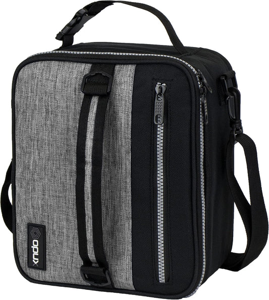 opux Insulated Lunch Box for Men Women Adult, Compact Lunch Bag for Kids Boy Girl Teen, Soft Lunch Cooler Bag for Work School, Leakproof Lunchbox Lunch Pail with Clip-on Buckle, Heather Gray
