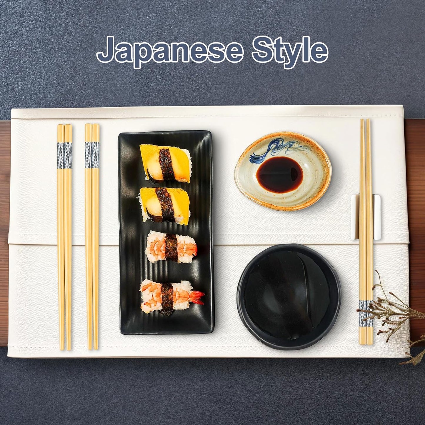 Bamboo Chopsticks Reusable 20Pairs | Eating | Non slip | Chinese -（9.45in）