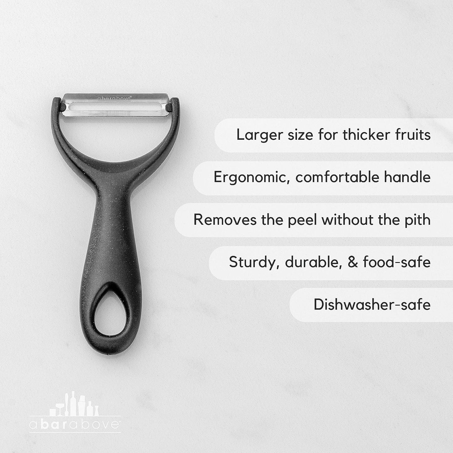 A Bar Above Stainless-Steel Citrus Peeler, Premium Fruit Peeler for Oranges, Lemons, and Limes, Bartender Garnish Tool for Cocktails, Professional Grade Zester, Durable Bar Tool for Home and Bar Use