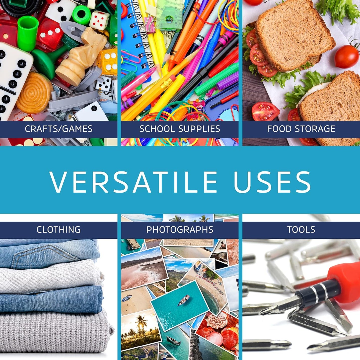 GPI PACK Of 100, 12" x 15" CLEAR PLASTIC RECLOSABLE ZIP BAGS - Bulk 2 mil Thick Strong & Durable Poly Baggies With Resealable Zip Top Lock For Travel, Storage, Packaging & Shipping