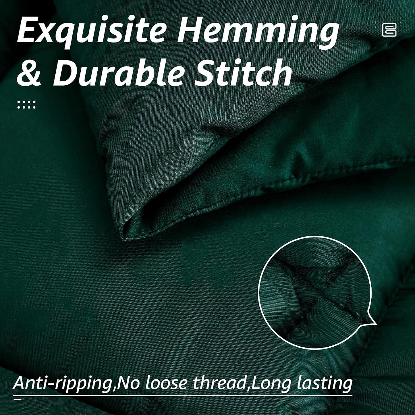 HYLEORY All Season California King Size Bed Comforter - Cooling Down Alternative Quilted Duvet Insert with Corner Tabs - Winter Warm - Machine Washable - Emerald Green,Cal King(96*104)