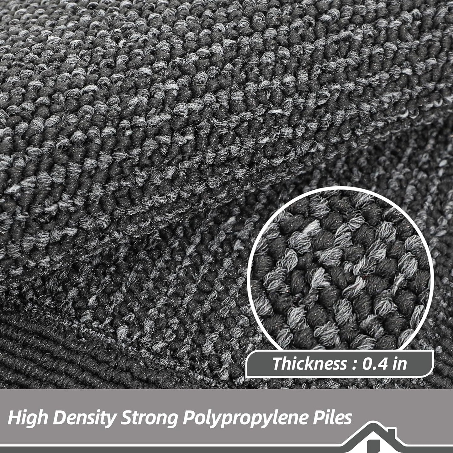 BEQHAUSE Kitchen Rugs and Mats Set of 2 Non-Slip Kitchen Mats for Floor, Absorbent and Stain Resistant Kitchen Runner, Machine Washable Rugs for Kitchen, Laundry & Sink, 20"x32"+20"x48", Charcoal