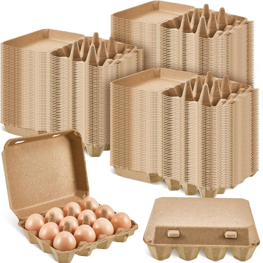Rtteri 150 Pieces Paper Pulp Egg Cartons 3x4 Style Vintage Blank Egg Cartons for Fresh Duck Quail Storage Kitchen Family Farmhouse