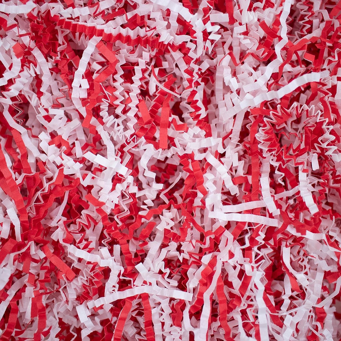 MagicWater Crinkle Cut Paper for Gift Baskets - 2LB - Red & White - Perfect for Shredded Paper Filler, Basket Filler, Gift Boxes, Bridesmaid Gifts, Halloween Stuffers & More – Ideal for All Occasions